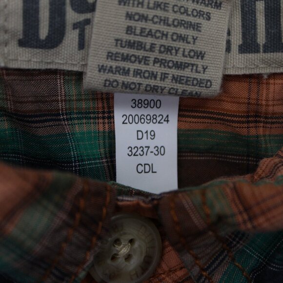 Duluth Shirt Mens Medium Brown/Green Plaid BBQ Relaxed Fit Long Sleeve Cotton - Picture 8 of 11